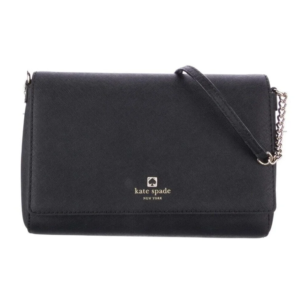 Kate Spade Saffiano Black Leather Crossbody‎ Purse